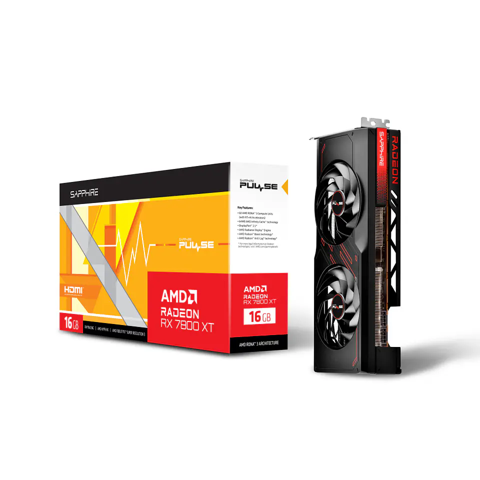 Tarjeta de video gráfica Sapphire PULSE AMD Radeon RX 7800 XT 16GB 7
