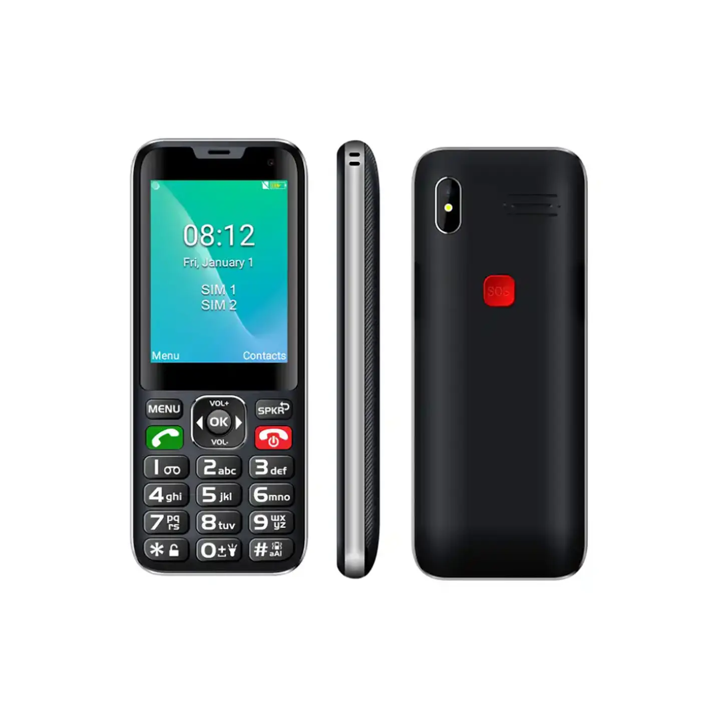 Teléfono celular Senior Adulto Mayor 4G, Dual SIM, pantalla 2.8