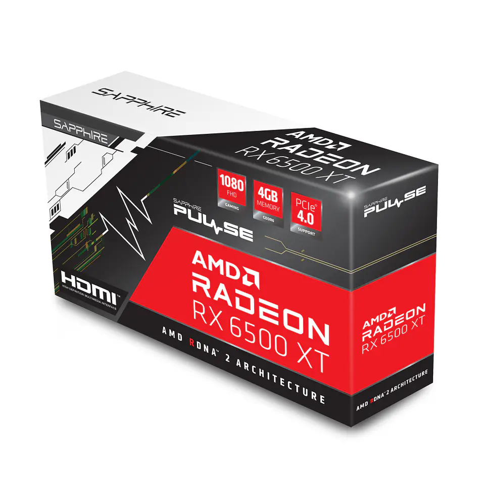 Tarjeta gráfica Sapphire PULSE AMD Radeon RX 6500 XT, 4 GB, GDDR6, PCI Express 4 7