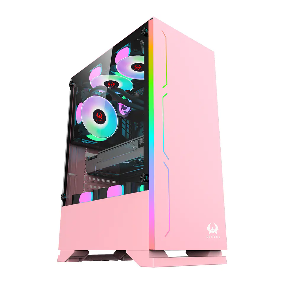 Gabinete Kronos Armor Pink, ATX, Vidrio Templado, USB 3.0 1