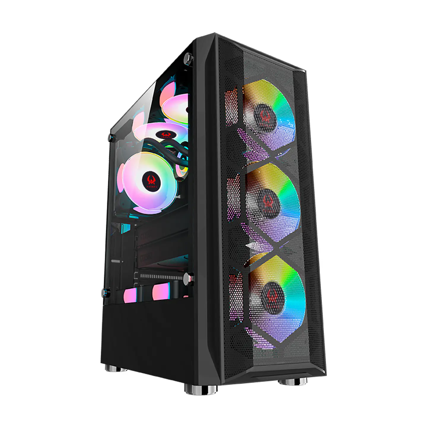 Gabinete Kronos Ice Drilling, ATX, Vidrio Templado, USB 3.0, 4 ventiladores RGB 1