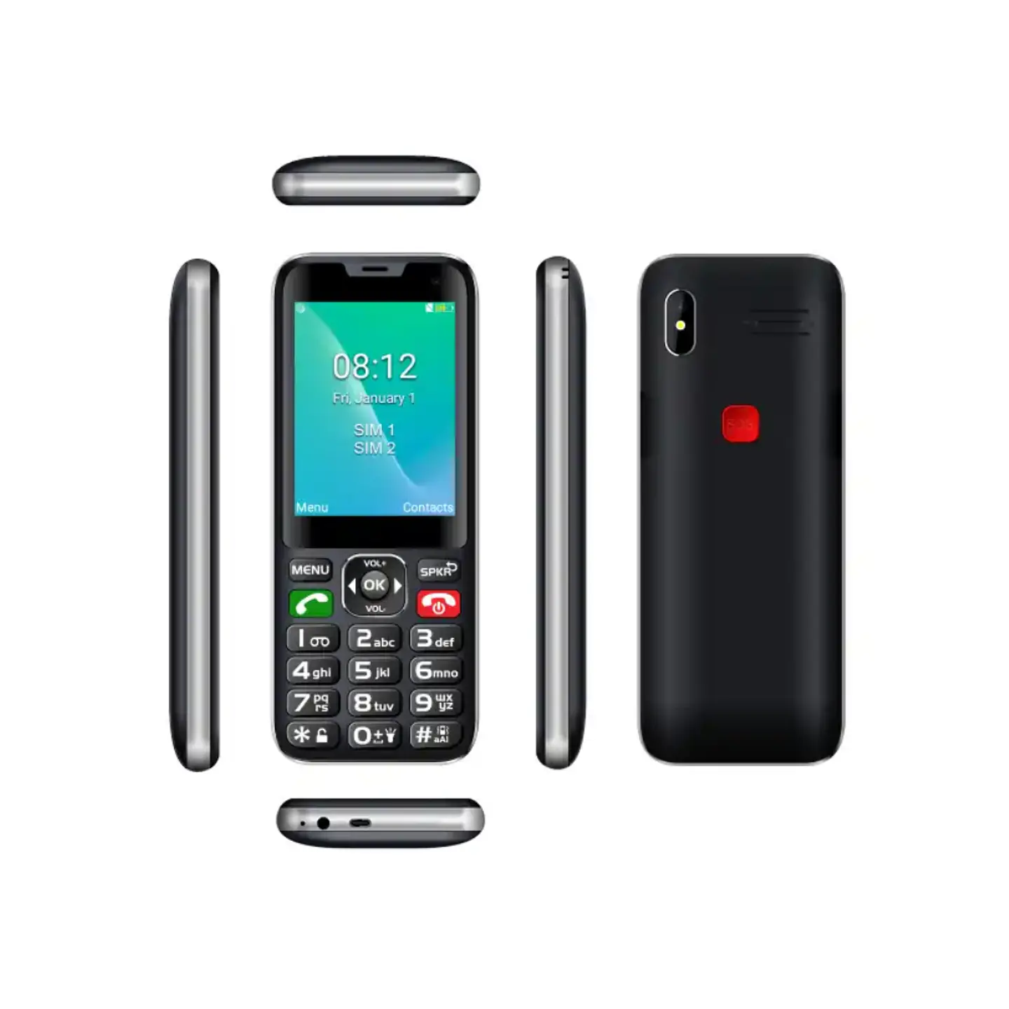 Teléfono celular Senior Adulto Mayor 4G, Dual SIM, pantalla 2.8
