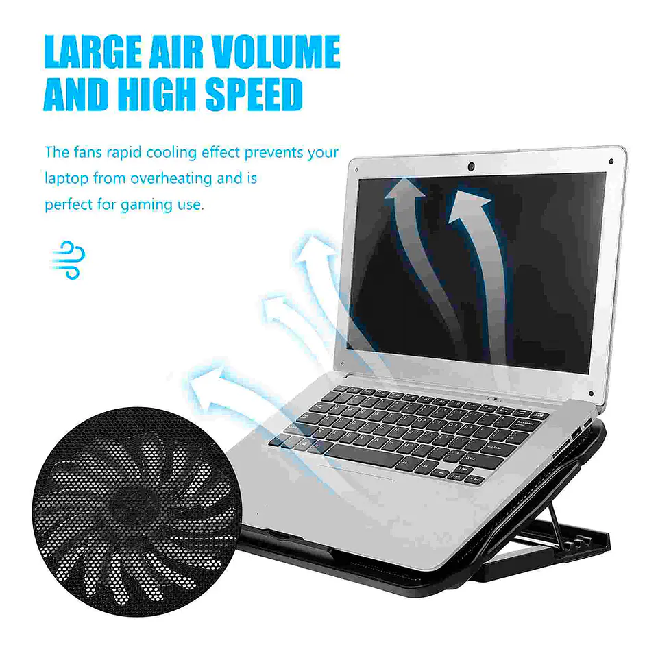 Cooler Ajustable Ventilador Potente Enfriador Notebook 2 USB 3