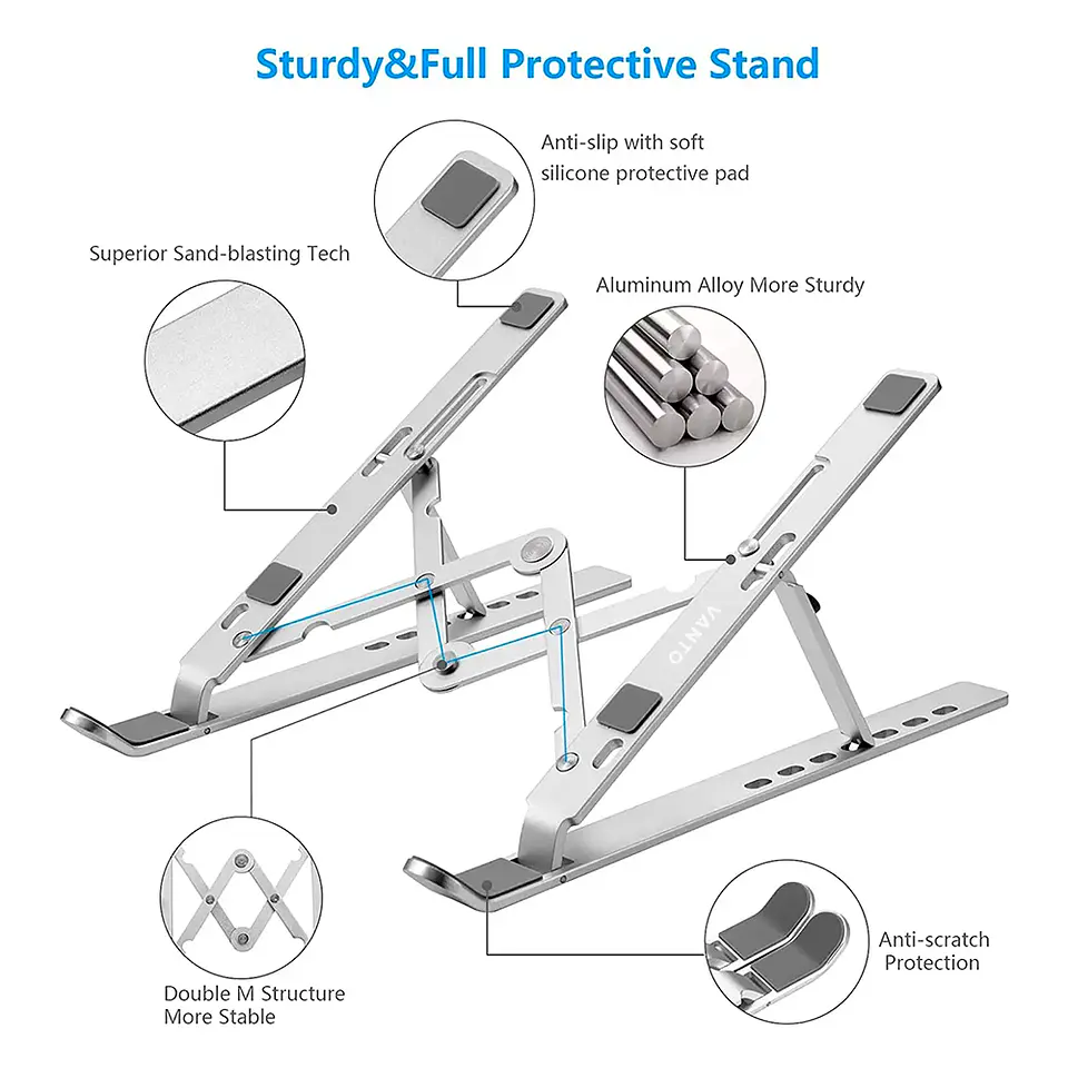 Soporte Base Alzador Acero De Macbook Air Notebook Vanto X10 3