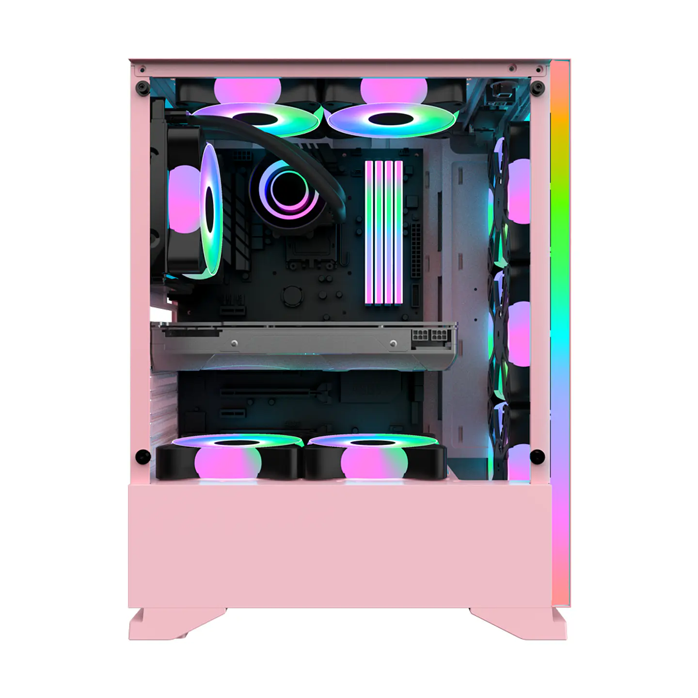 Gabinete Kronos Armor Pink, ATX, Vidrio Templado, USB 3.0 5