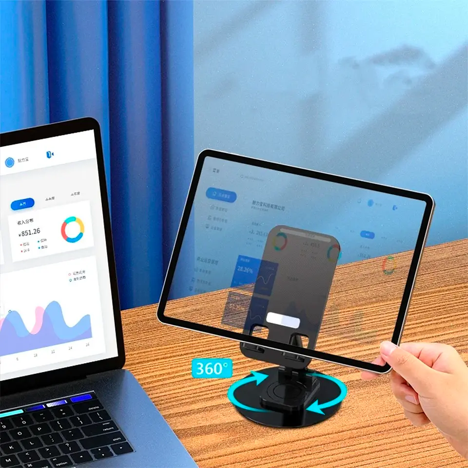 Soporte Base Plegable Gira 360 Para Celular y Tablet, Vanto 5