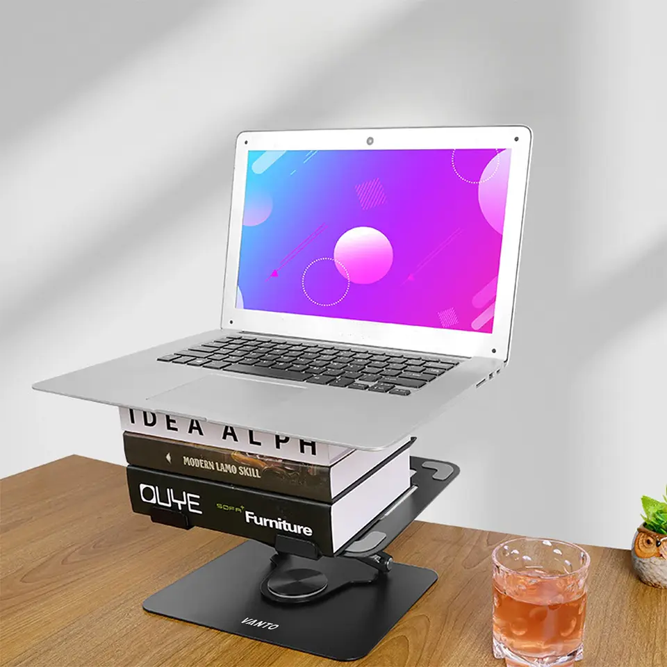 Soporte Base Acero Para Notebook Macbook Ipad Giro 360 Vanto 5