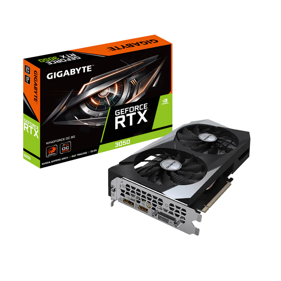 Tarjeta de Video Gigabyte GeForce RTX 3050 WindForce OC de 8G GDDR6 1