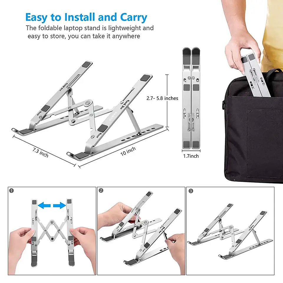 Soporte Base Alzador Acero De Macbook Air Notebook Vanto X10 5
