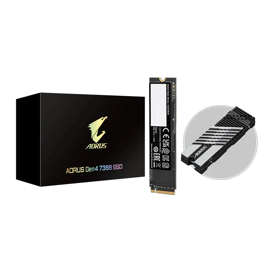 Disco Sólido SSD AORUS Gen4 7300 1 TB (NVMe M.2, hasta 7300MB/s, con Disipador) 1