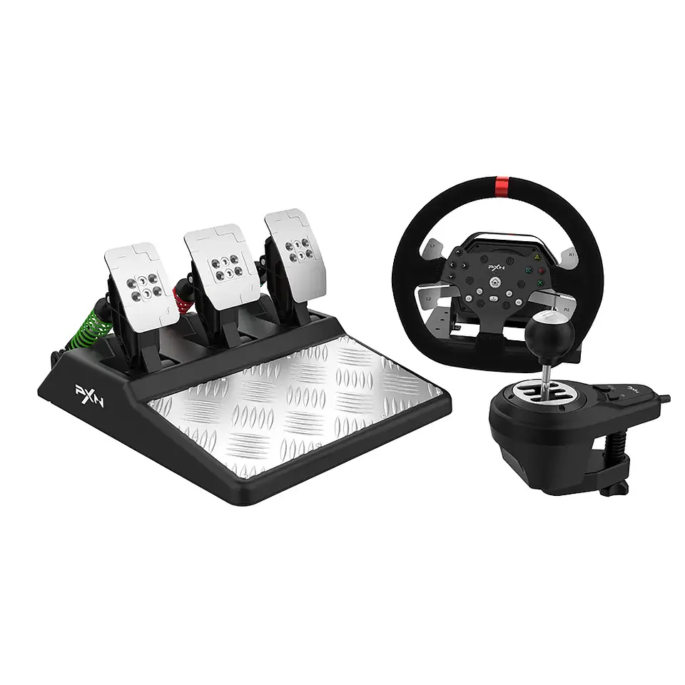 Volante Racing Universal PXN-V10, con Pedales, Incluye Shifter, Force Feedback 3