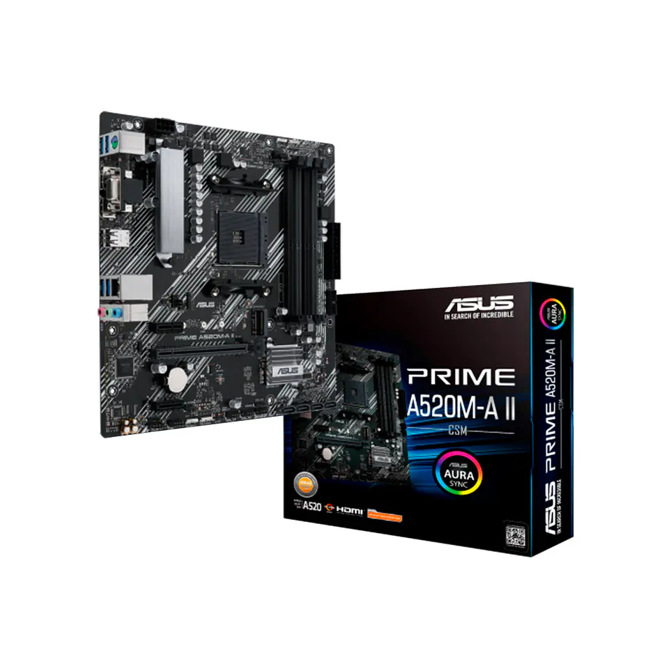 Placa Madre Asus Prime A520M-A II/CSM (AM4, DDR4 2133/4800MHz, M.2, microATX) 1