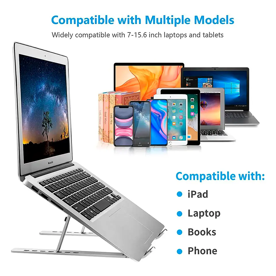 Soporte Base Alzador Acero De Macbook Air Notebook Vanto X10 6