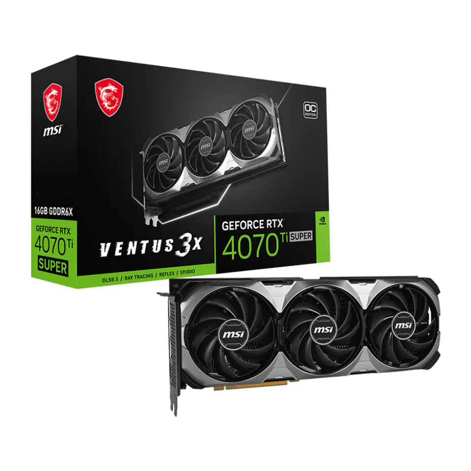 Tarjeta de video gráfica MSI GeForce RTX 4070 Ti SUPER 16G VENTUS 3X OC 1