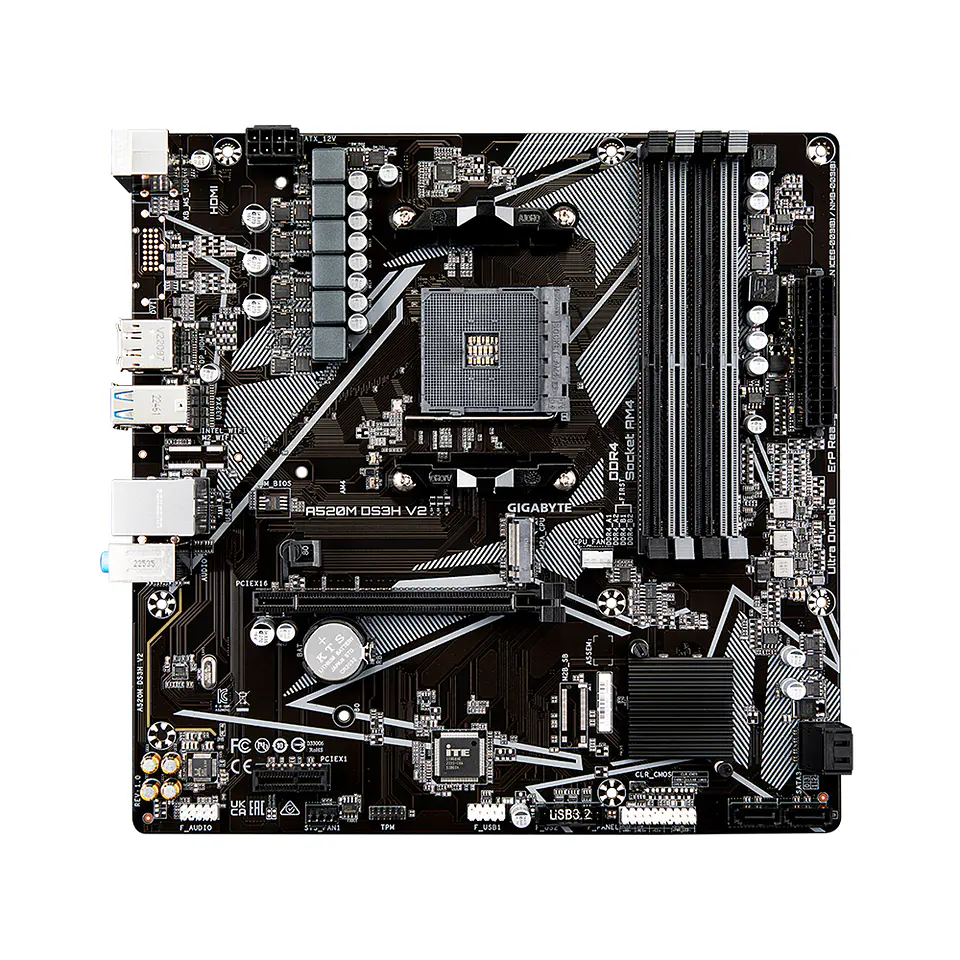 Placa Madre Gigabyte A520M DS3H V2, AM4, DDR4, M.2, MicroATX 2