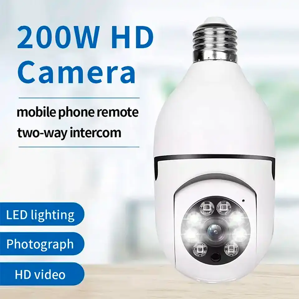 Camara Ip tipo Ampolleta Panorámica Wifi, Visión Nocturna HD 5