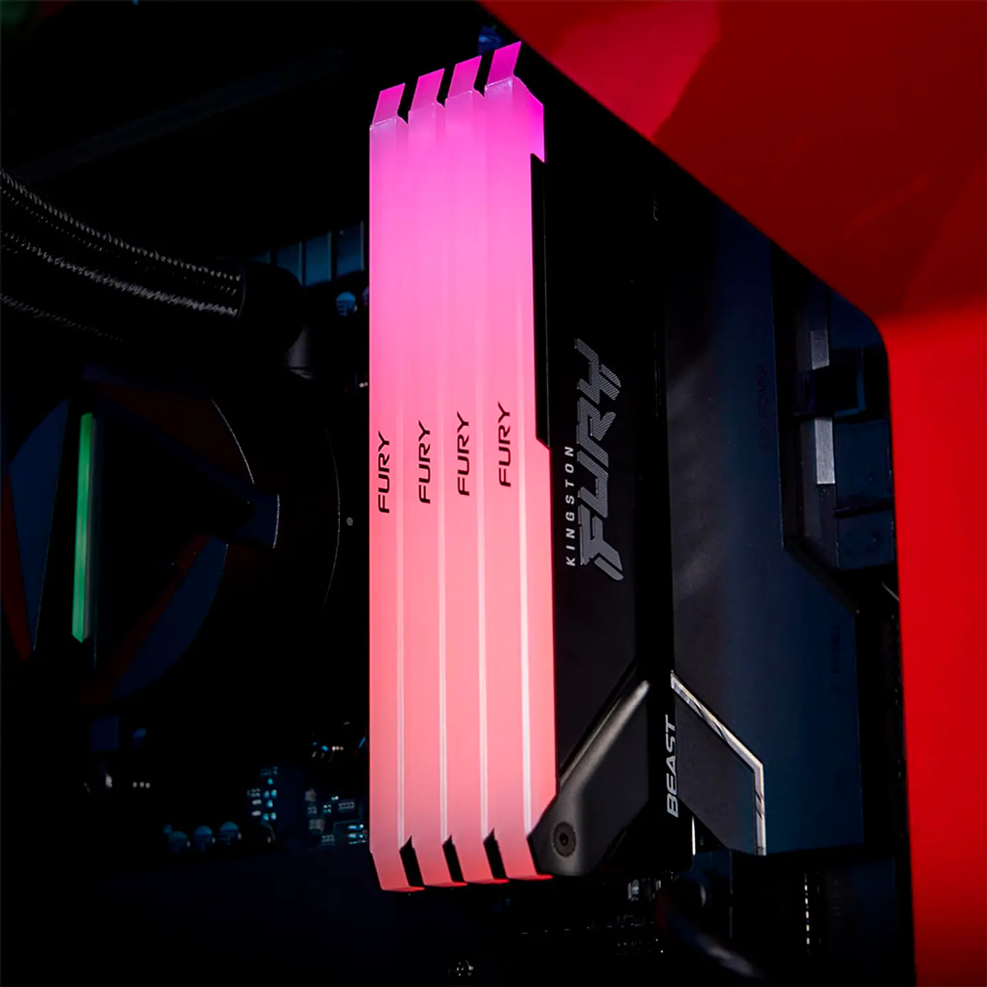 Memoria RAM Kingston Fury Beast 16GB DDR4 3200MHz CL16 RGB DIMM BK 4