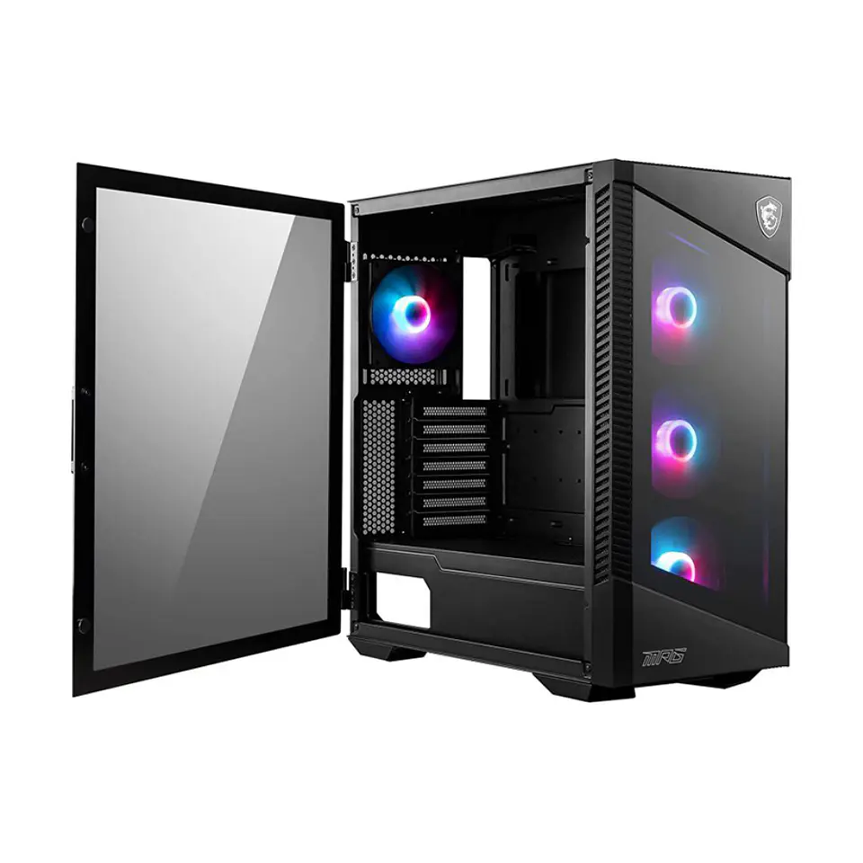 Gabinete Gamer MSI MPG VELOX 100R, Mid Tower, Vidrio Templado, ATX, m-ATX, USB-C, Negro 2