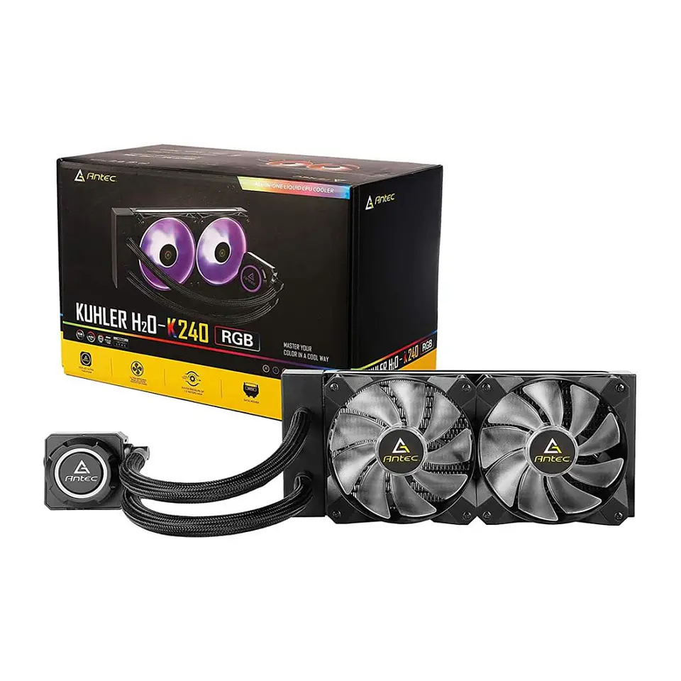 Refrigeración Líquida Antec Kühler H2O K240 RGB - Intel/AMD, PWM, 120mm x2, PTFE 1