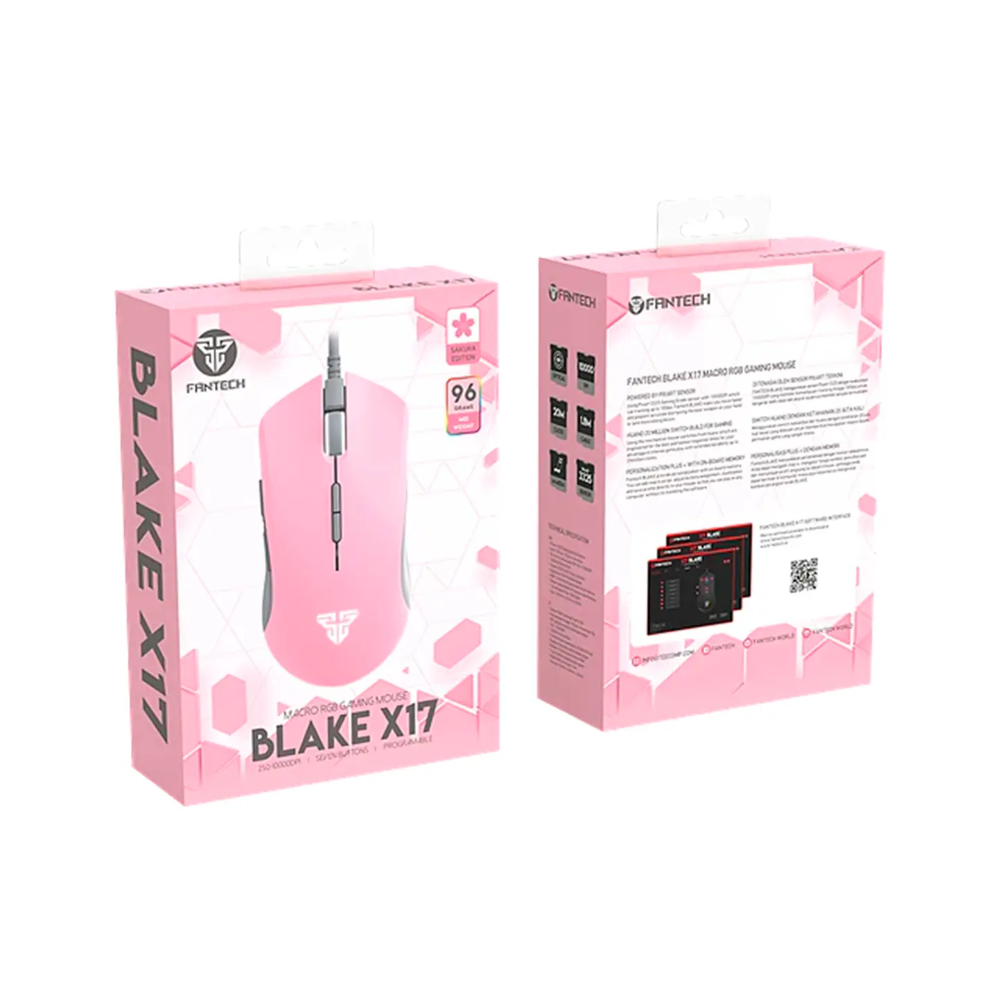 Mouse Gamer Fantech Blake X17 Sakura, 10.000 dpi, 7 botones 5