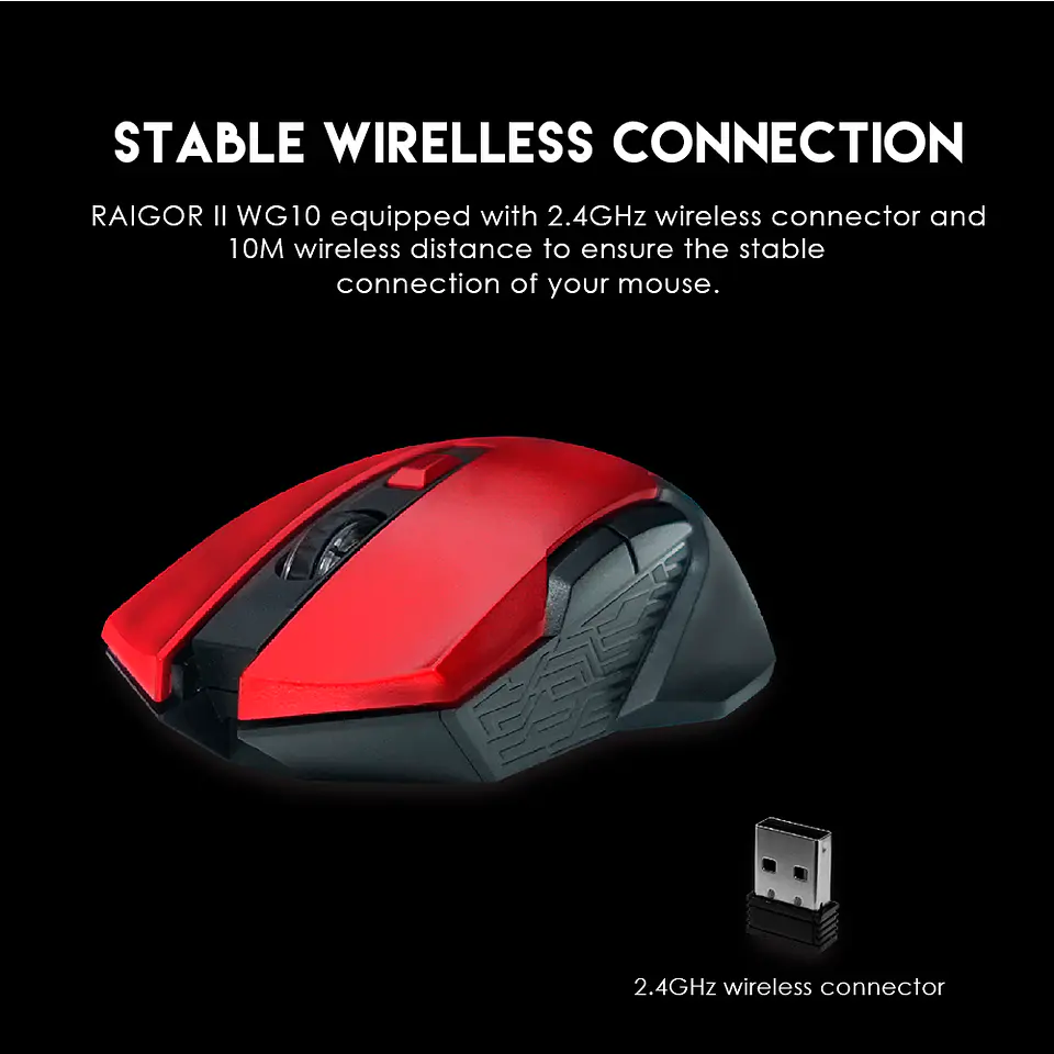 Mouse Gamer Inalámbrico Fantech RAIGOR II WG10 Red Edition 4