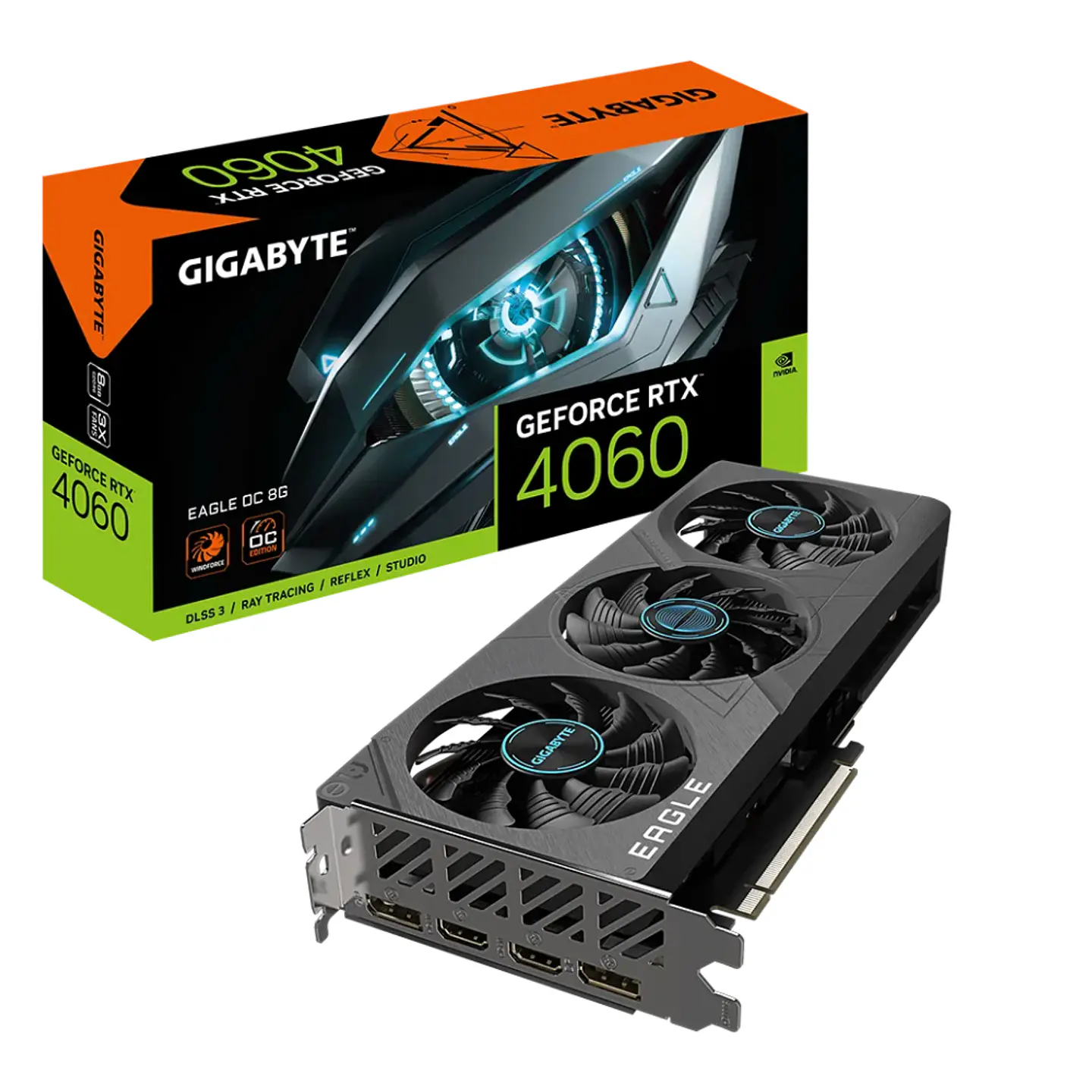 Tarjeta Gráfica Gigabyte GeForce RTX 4060 EAGLE OC 8GB GDDR6 128bit DLSS3 1