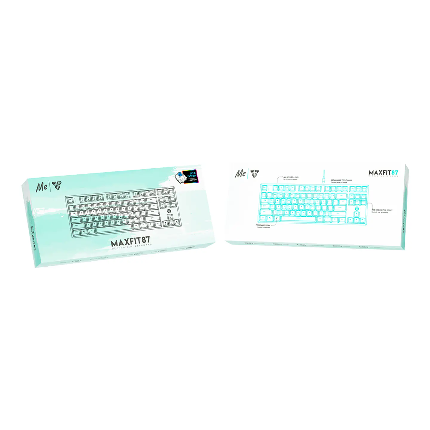 Teclado Mecánico Fantech MAXFIT87 MK856 Mint Ed, Red Switch 5