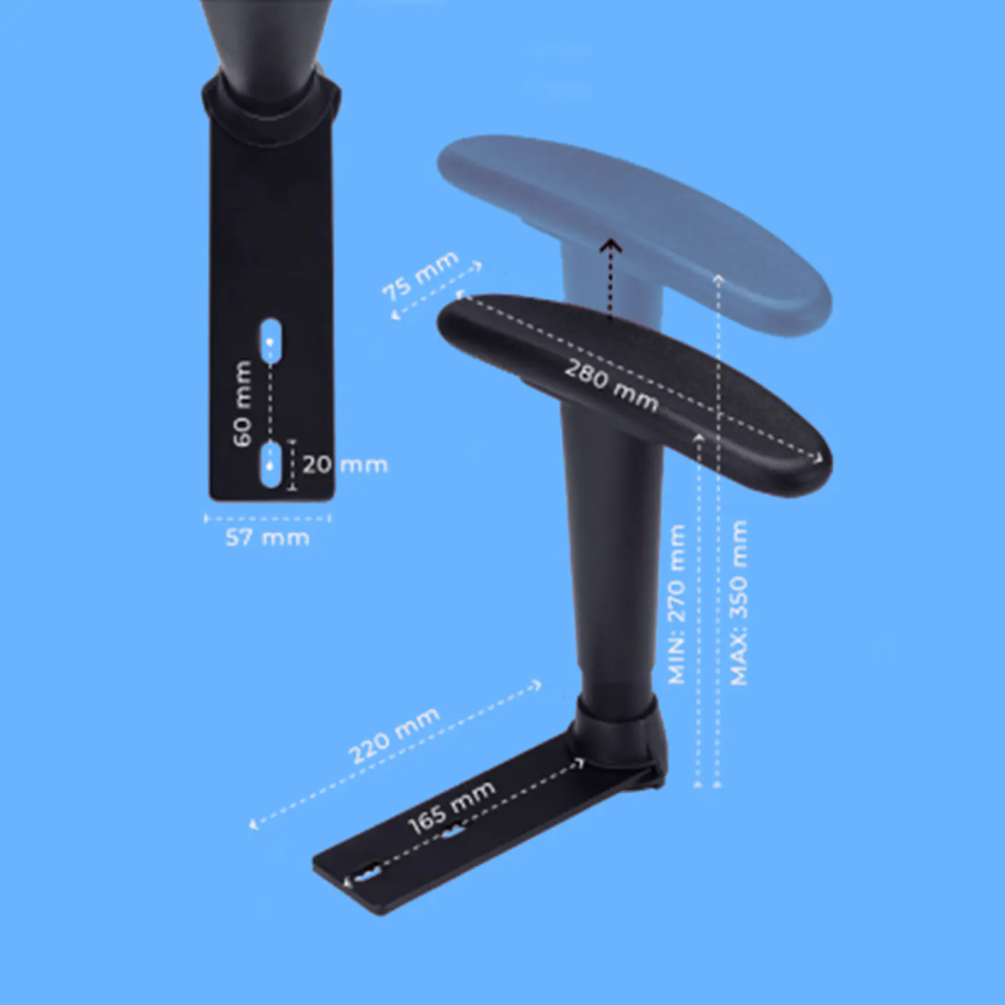 Repuesto Brazos Silla Oficina Gamer 2d derecha e izquierda 2