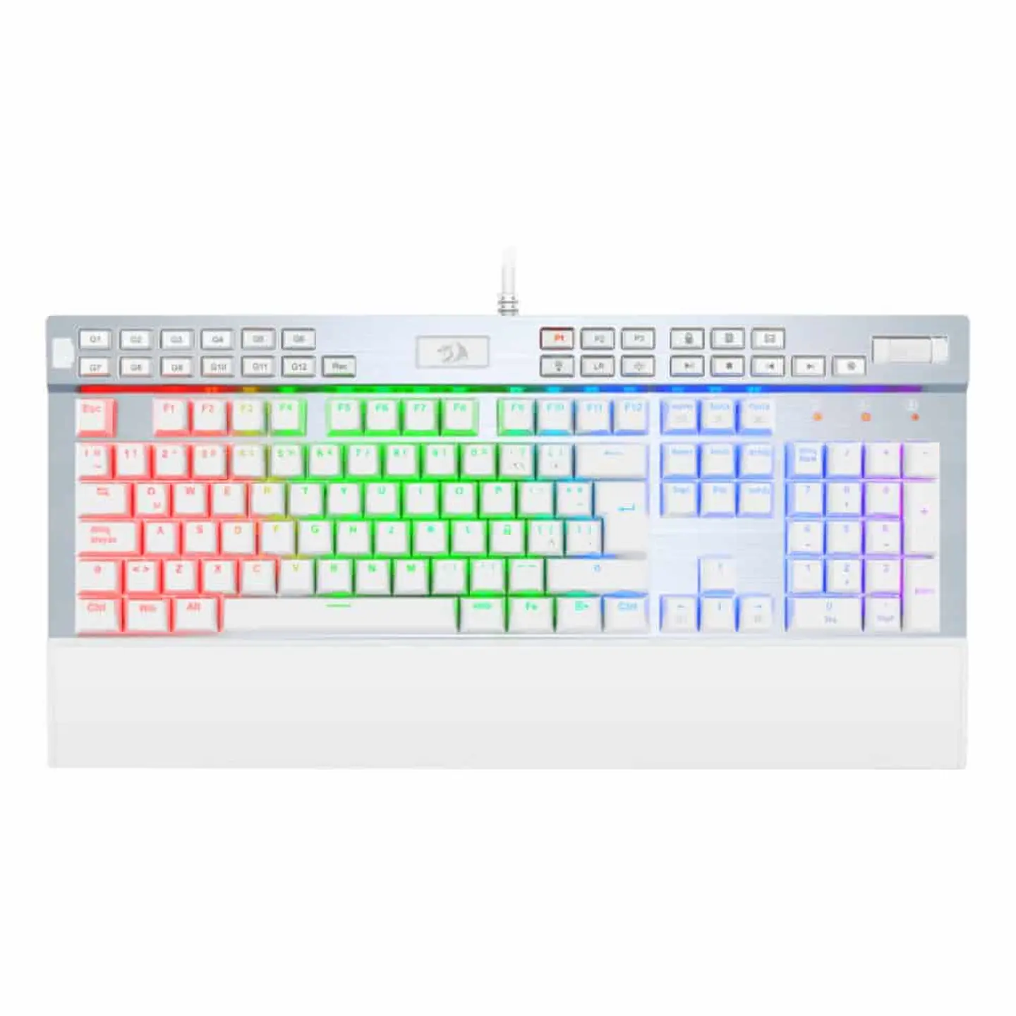 Teclado Redragon gamer mecánico Yama White K550W-SP 1