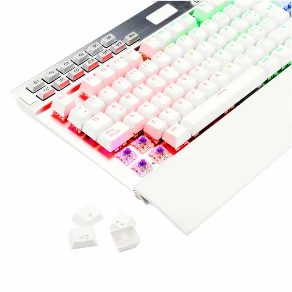 Teclado Redragon gamer mecánico Yama White K550W-SP 7