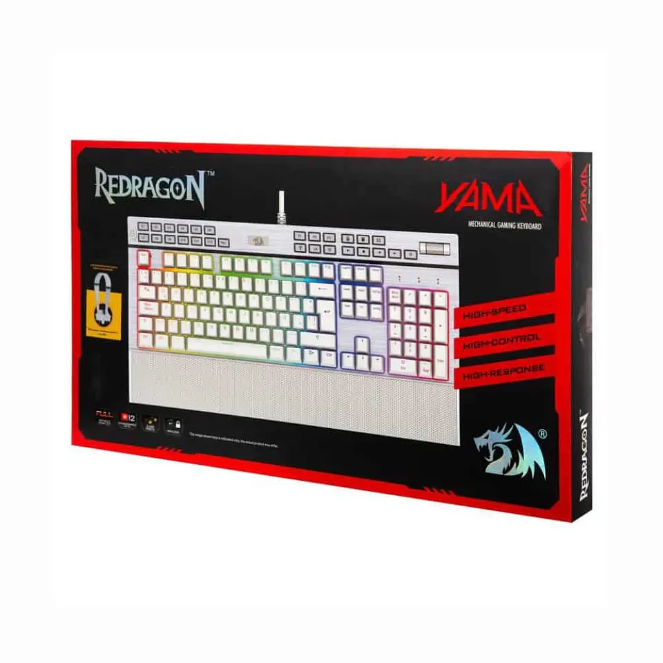 Teclado Redragon gamer mecánico Yama White K550W-SP 9