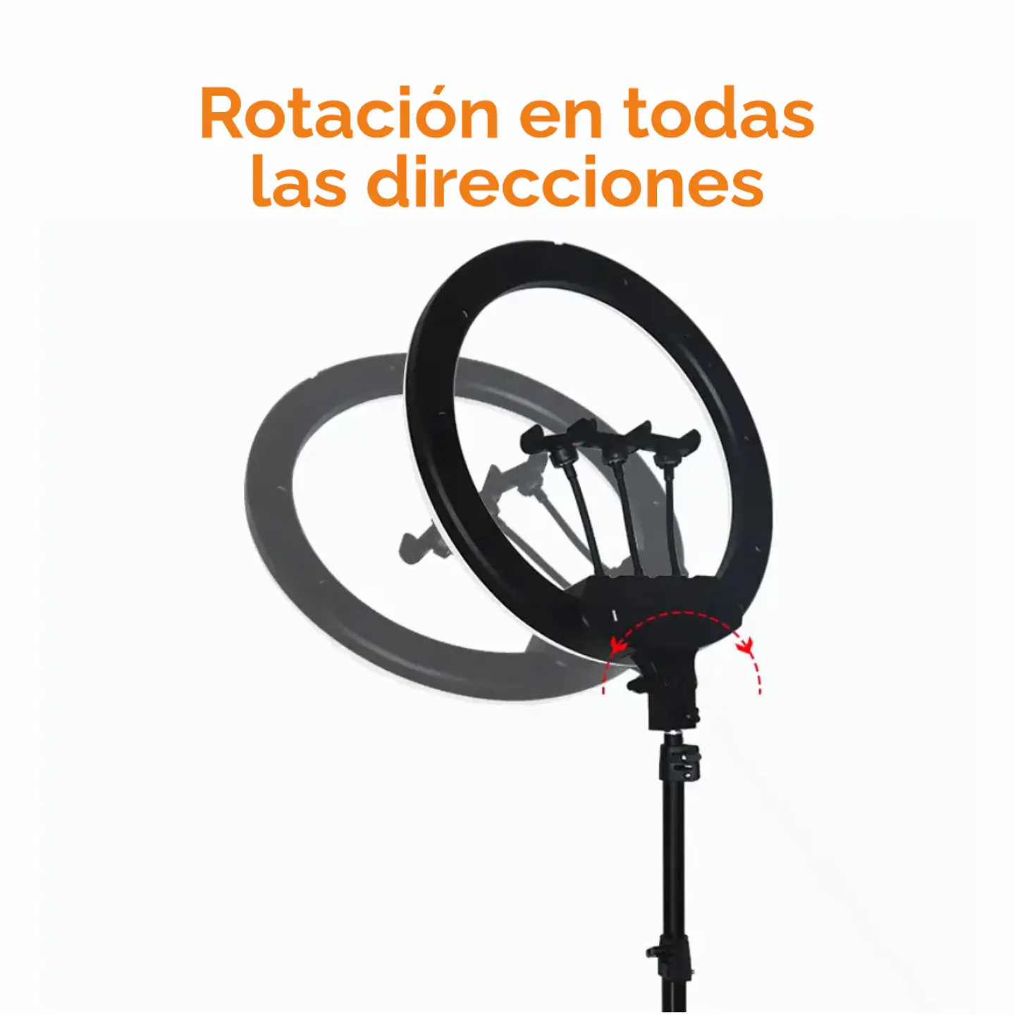 Aro Luz Led Fotografía Profesional 56 cm incluye trípode, control y soporte para celulares 4
