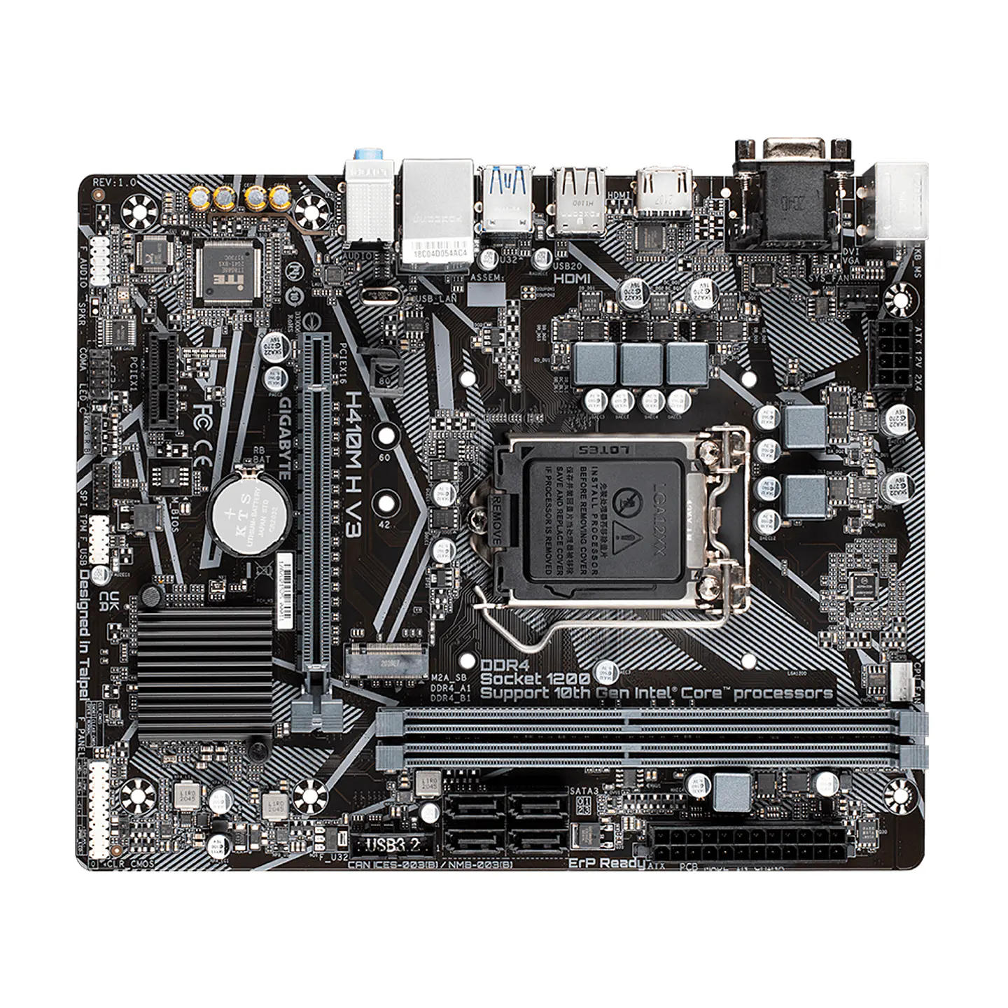 Placa Madre Gigabyte H410M H V3 (LGA1200, DDR4 2133/2933MHz, M.2, MicroATX) - In 2