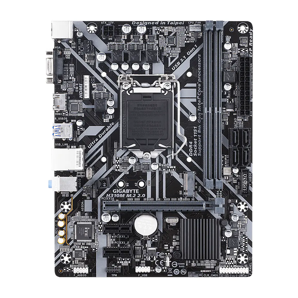 Placa Madre GigaByte H310M M.2 2.0 (LGA1151v2, DDR4 2133/2666MHz, M.2 x2, Micro 2