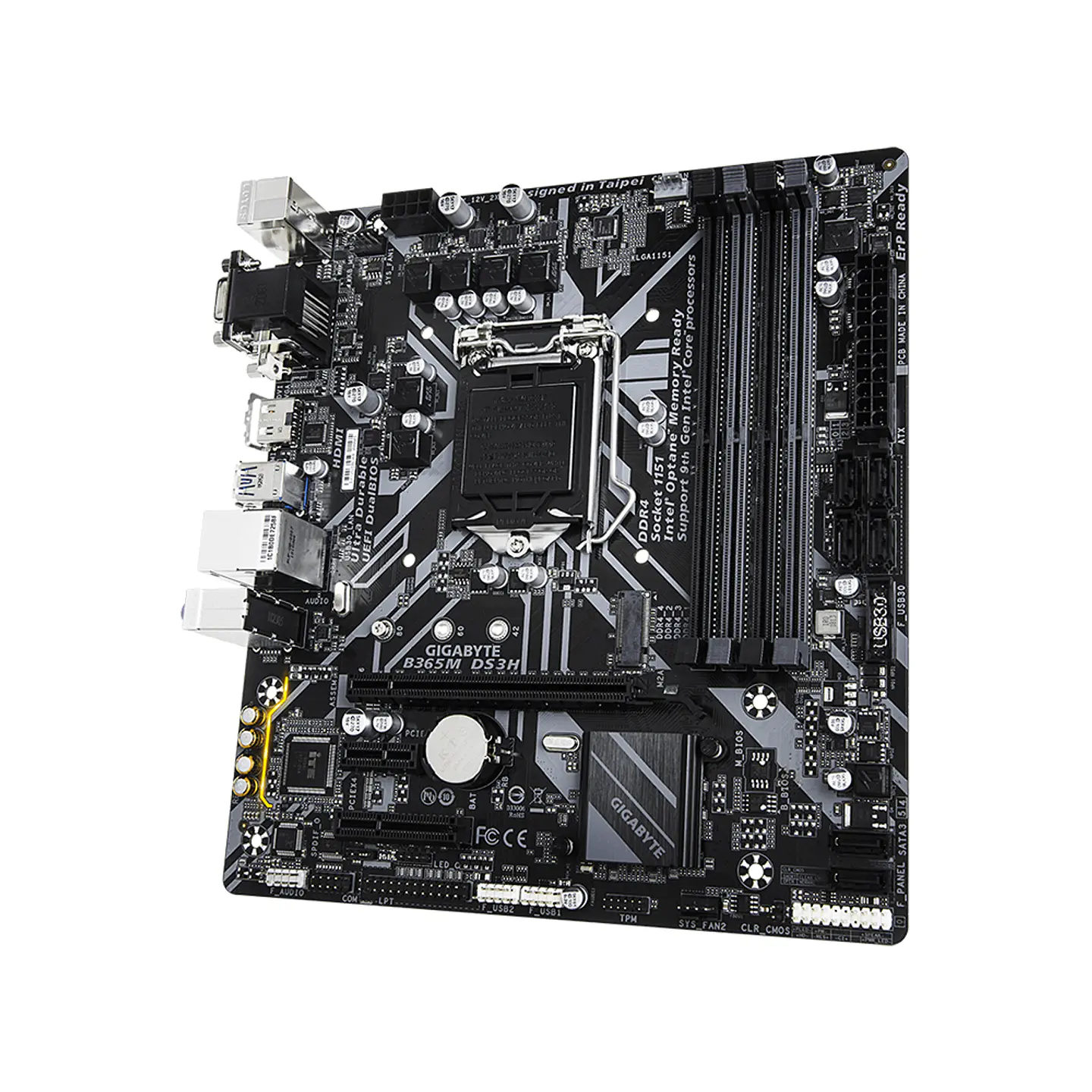 Placa Madre GIGABYTE B365M DS3H (LGA1151, DDR4 x4, M2, MicroATX) - Intel 3