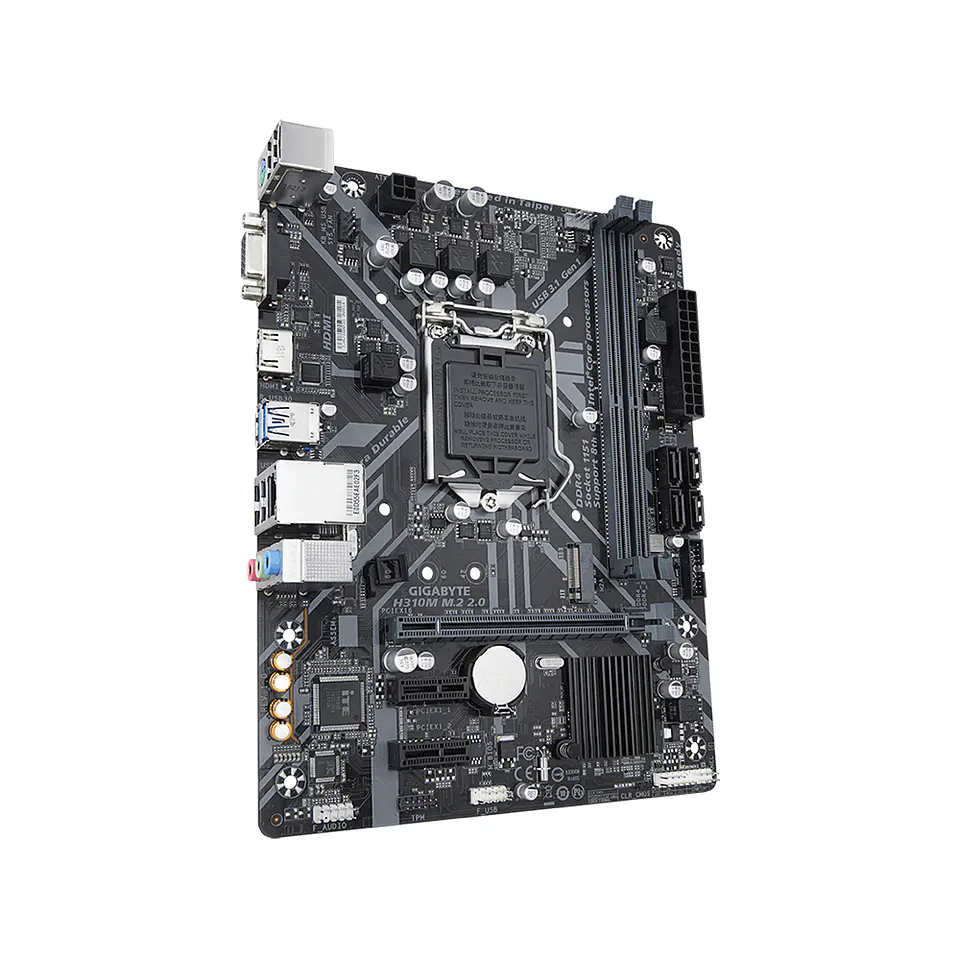 Placa Madre GigaByte H310M M.2 2.0 (LGA1151v2, DDR4 2133/2666MHz, M.2 x2, Micro 3