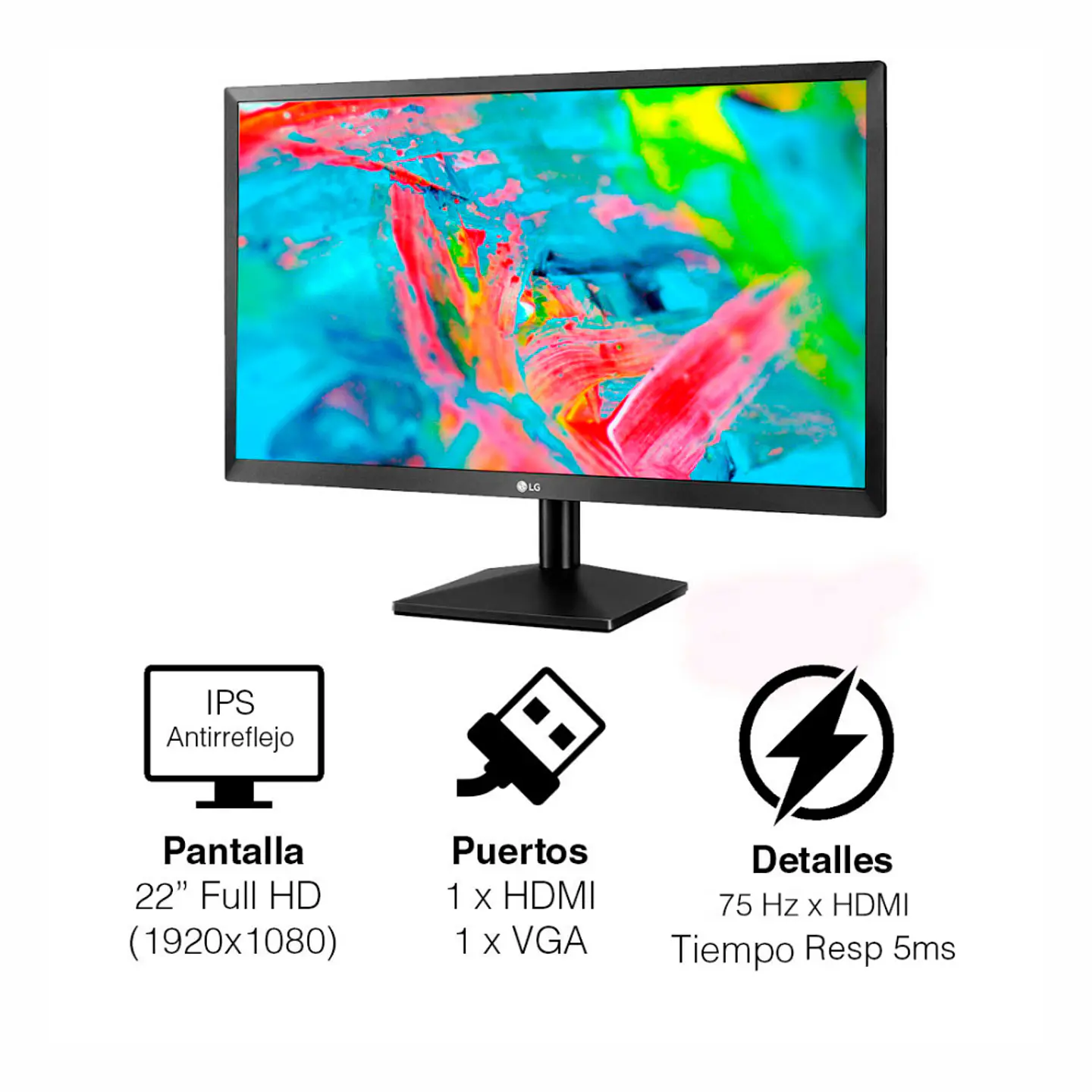 Monitor LG 22 Pulgadas IPS 22mn430h-b Full Hd Hdmi Vga VESA 2