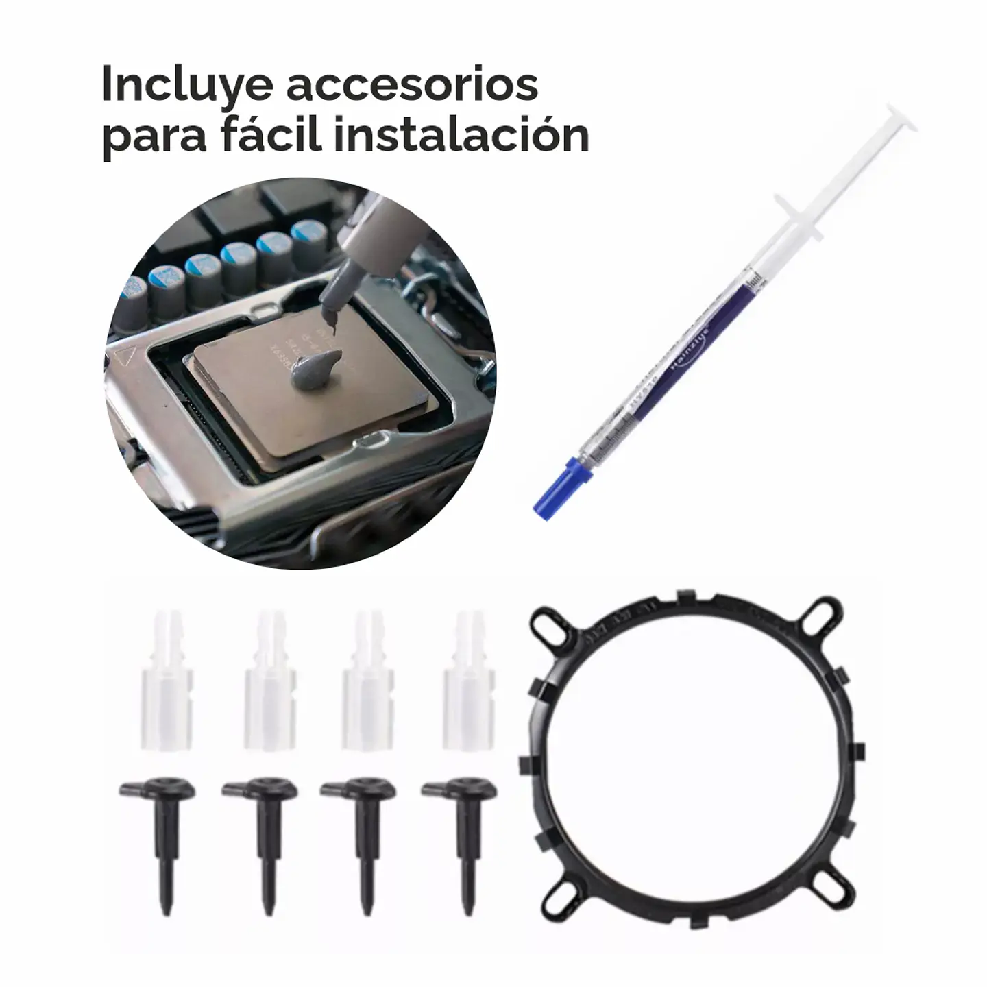Disipador para CPU con Base 6 tubos de Cobre, RGB, Intel/AMD 3