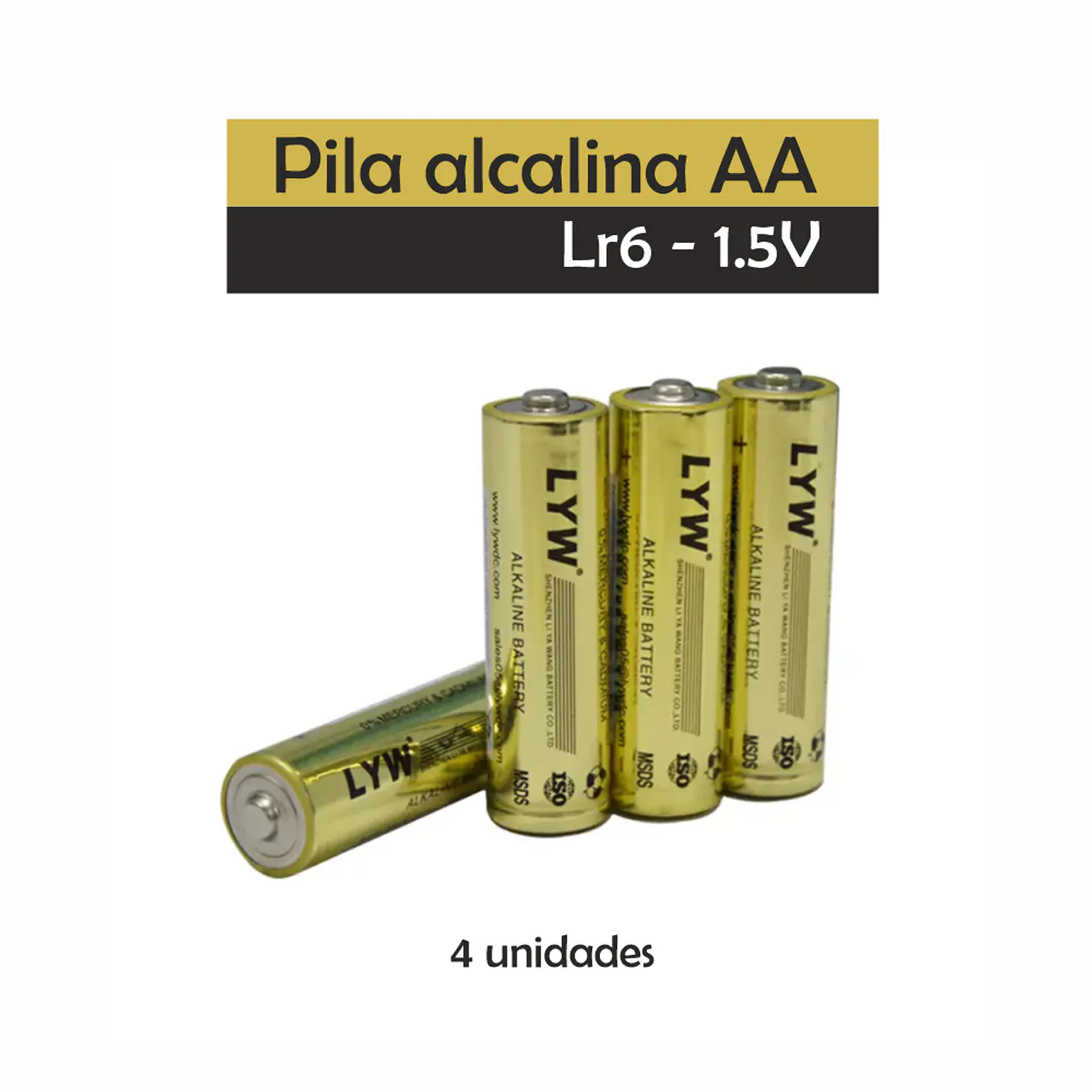 Pack Pila Alcalina AA De Alta Calidad 4 Unidades Lr6 1,5v 1
