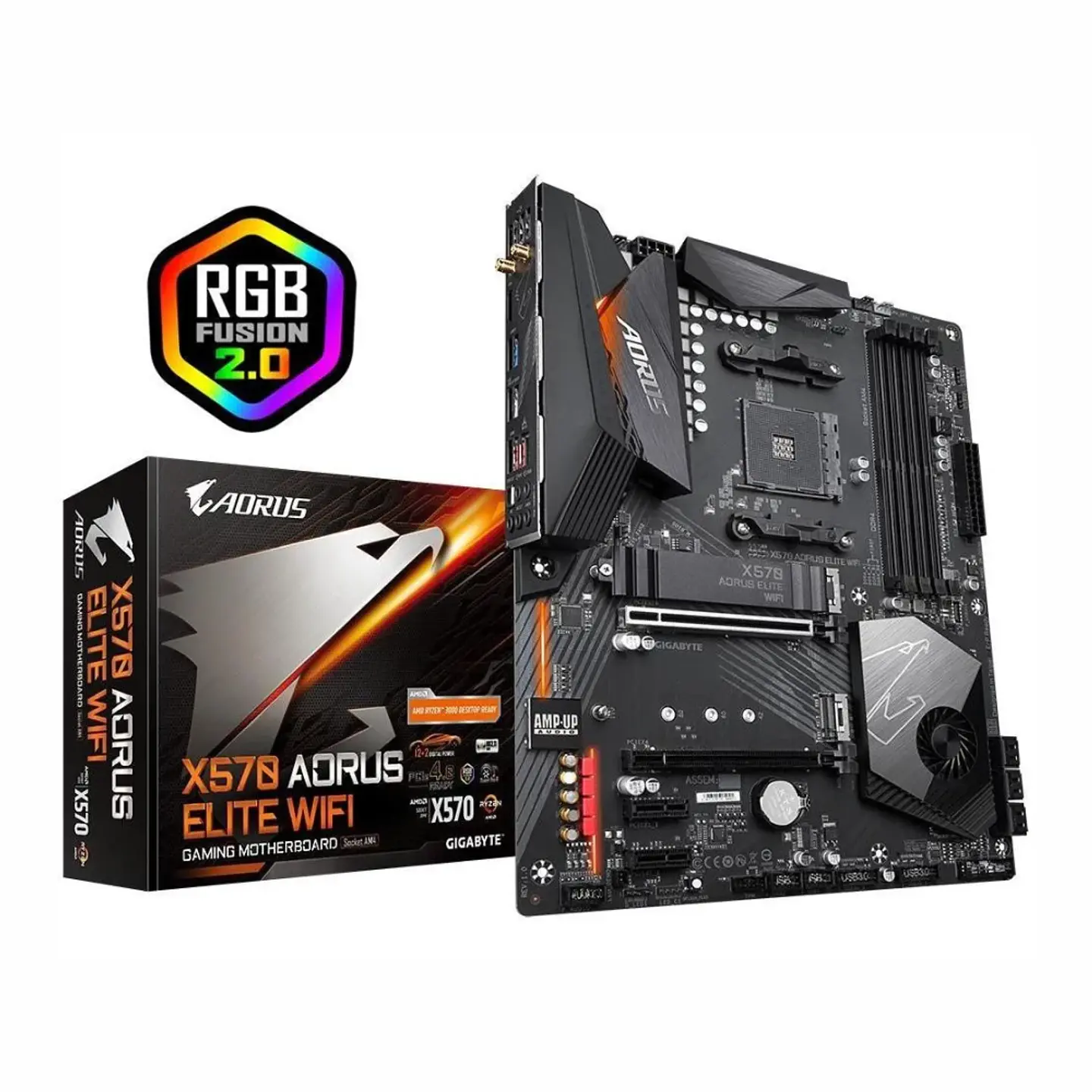 Placa Madre Gigabyte X570 Aorus Elite AMD Ryzen, PCIe 4.0 SATA 6Gb/s USB 3.2, ATX 1