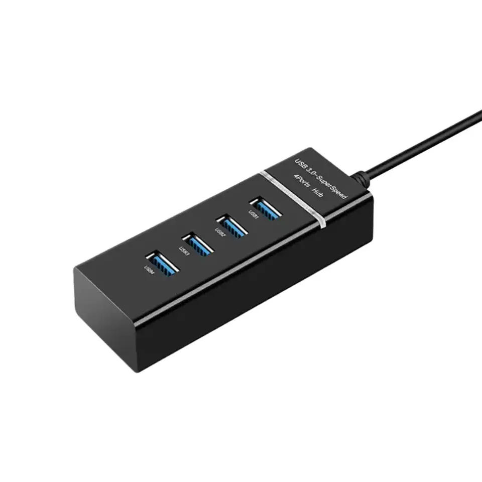 HUB USB 4 Puertos 3.0 (5Gbps, 30cm, Led Indicador) - Negro 1