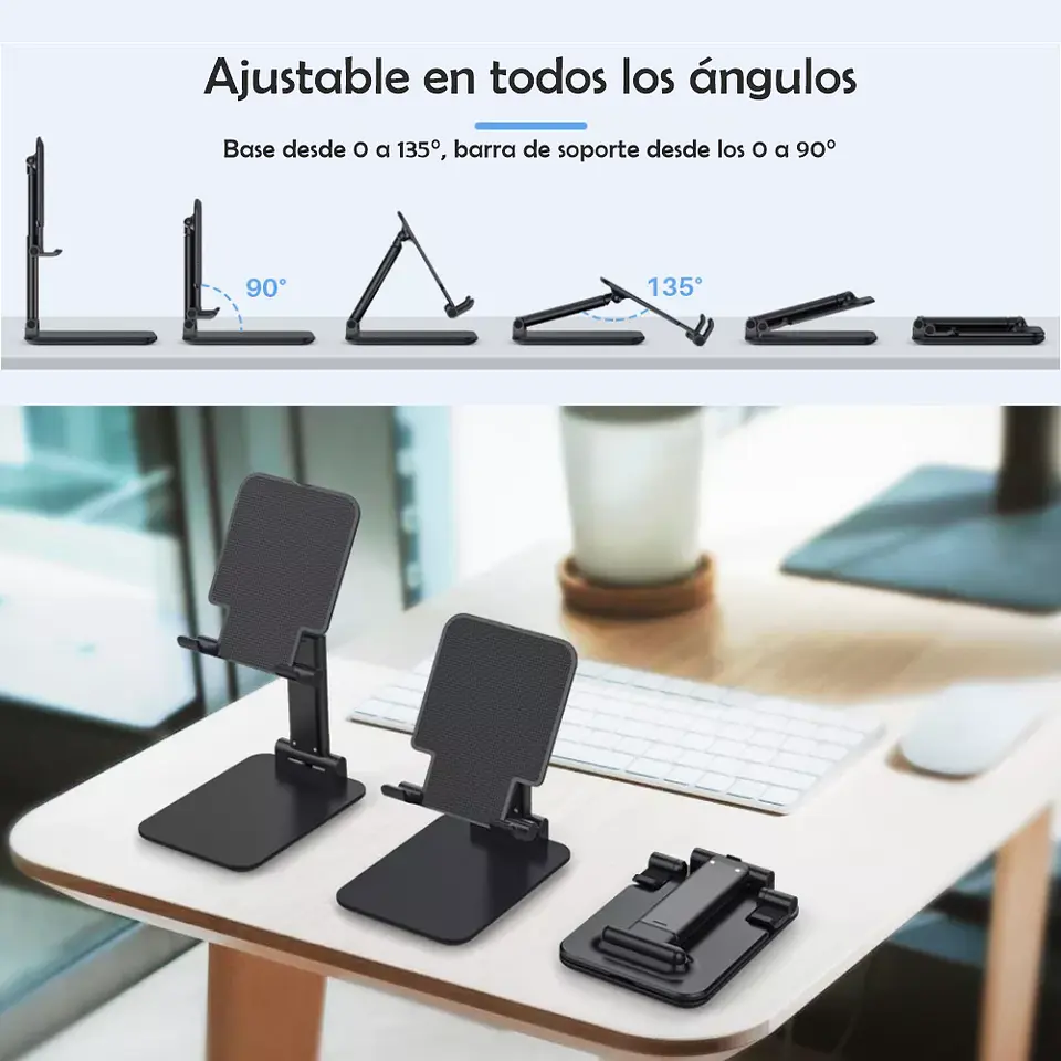 Soporte Base Porta Celular Tablet Escritorio Mesa Ajustable 6