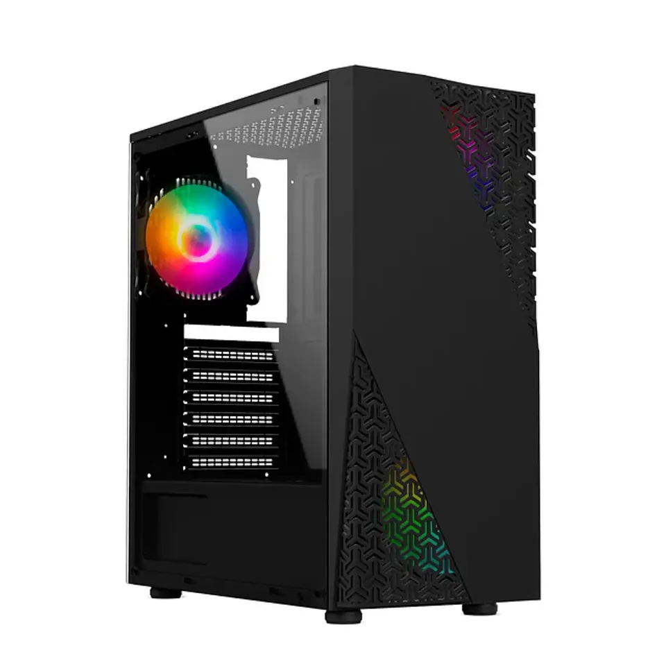 Gabinete Gamer Darkblack con 4 Ventiladores Rgb Incluido 1