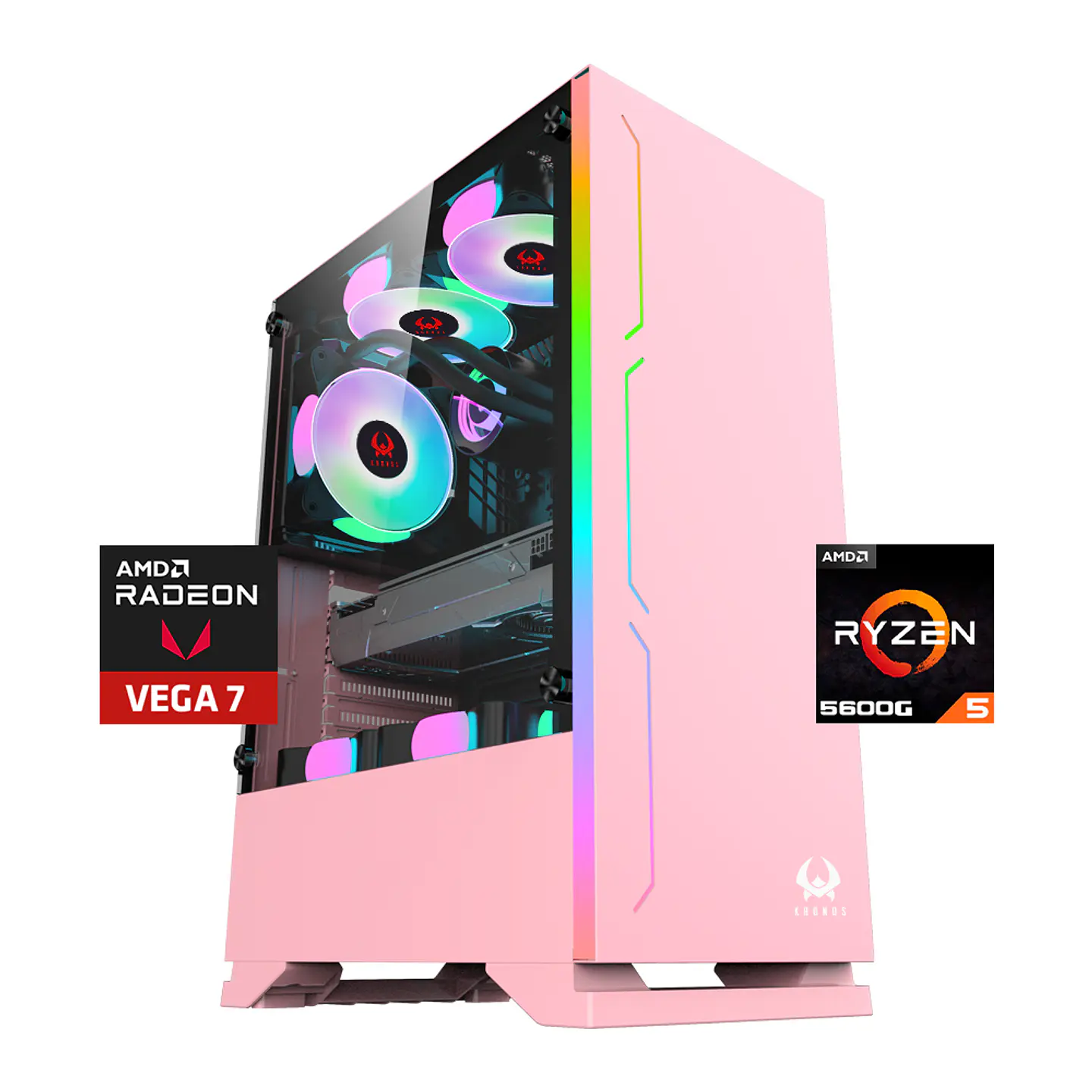 Combo Set Up Gamer PINK: Pc Dreamfyre 5 Pink, Monitor, Silla Rosa, Alfombra, y periféricos 2