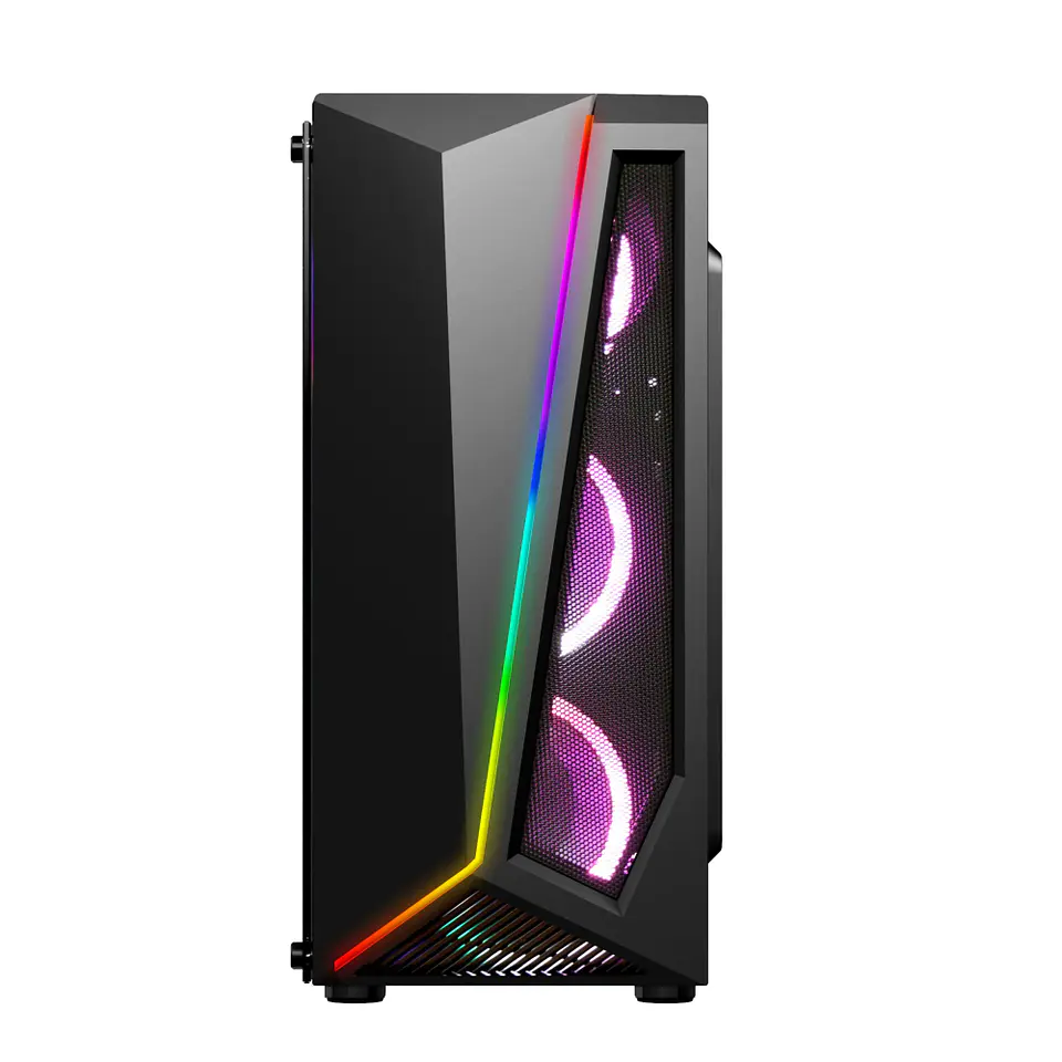 Gabinete Gamer Ruik Atx Vidrio Templado, 4 Cooler Rgb, Usb 3.0 2