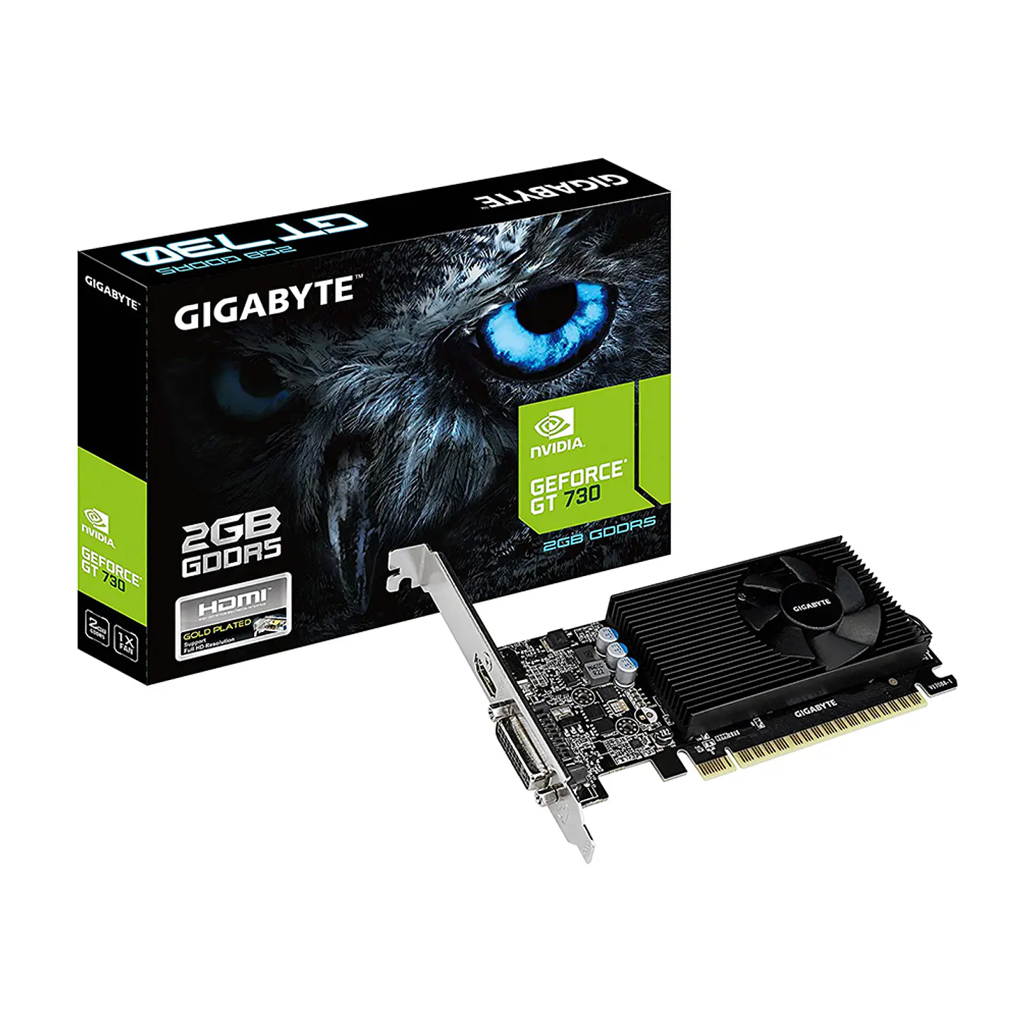 Tarjeta de Video Gigabyte GeForce GT 730, 2GB, GDDR5 (GV-N730D5-2GL) 1