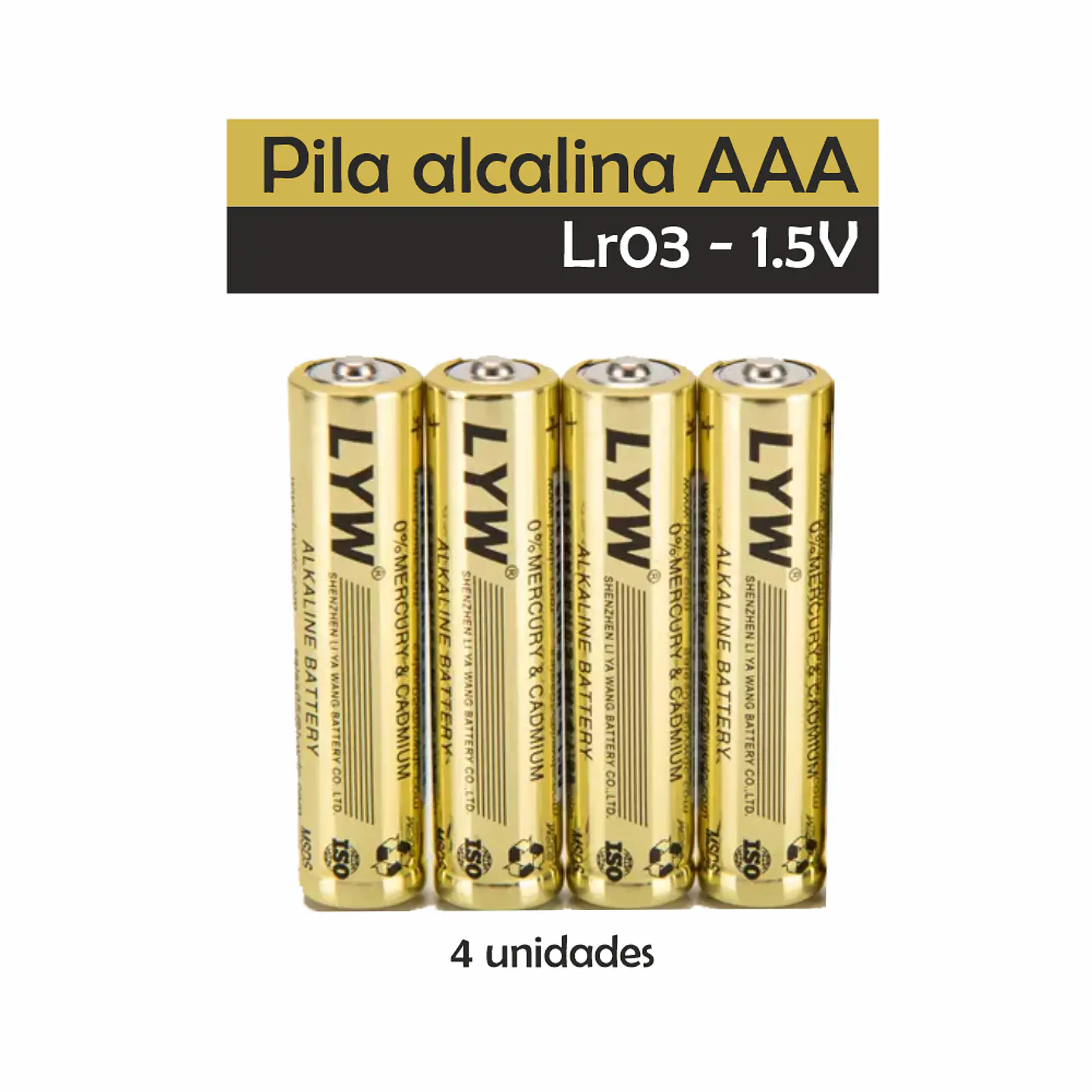 Pack Pila Alcalina AAA De Alta Calidad 4 Unidades Lr03 1,5v 1