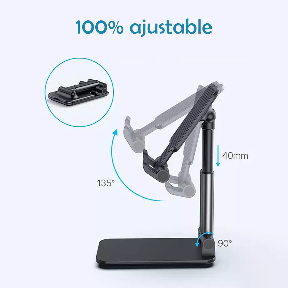 Soporte Base Porta Celular Tablet Escritorio Mesa Ajustable 9