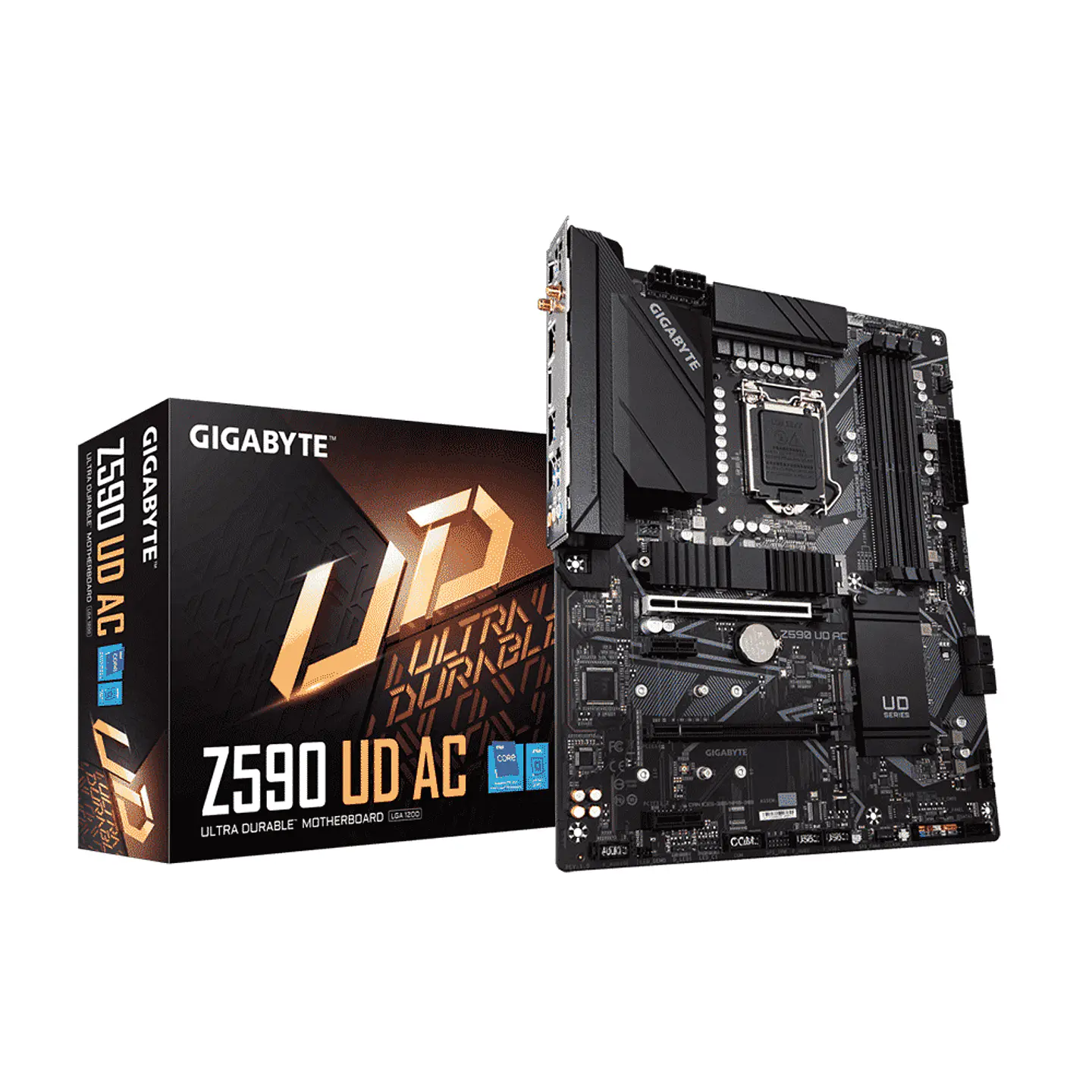 Placa Madre Gigabyte Z590 UD AC (LGA1200, DDR4 2933/3200MHz, M.2 x3, RGB, Wi-Fi, 1
