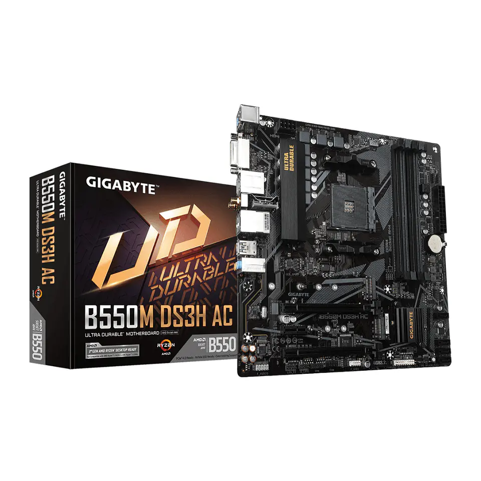 Placa Madre Gigabyte B550M DS3H AC, AM4, DDR4, M.2, microATX 1